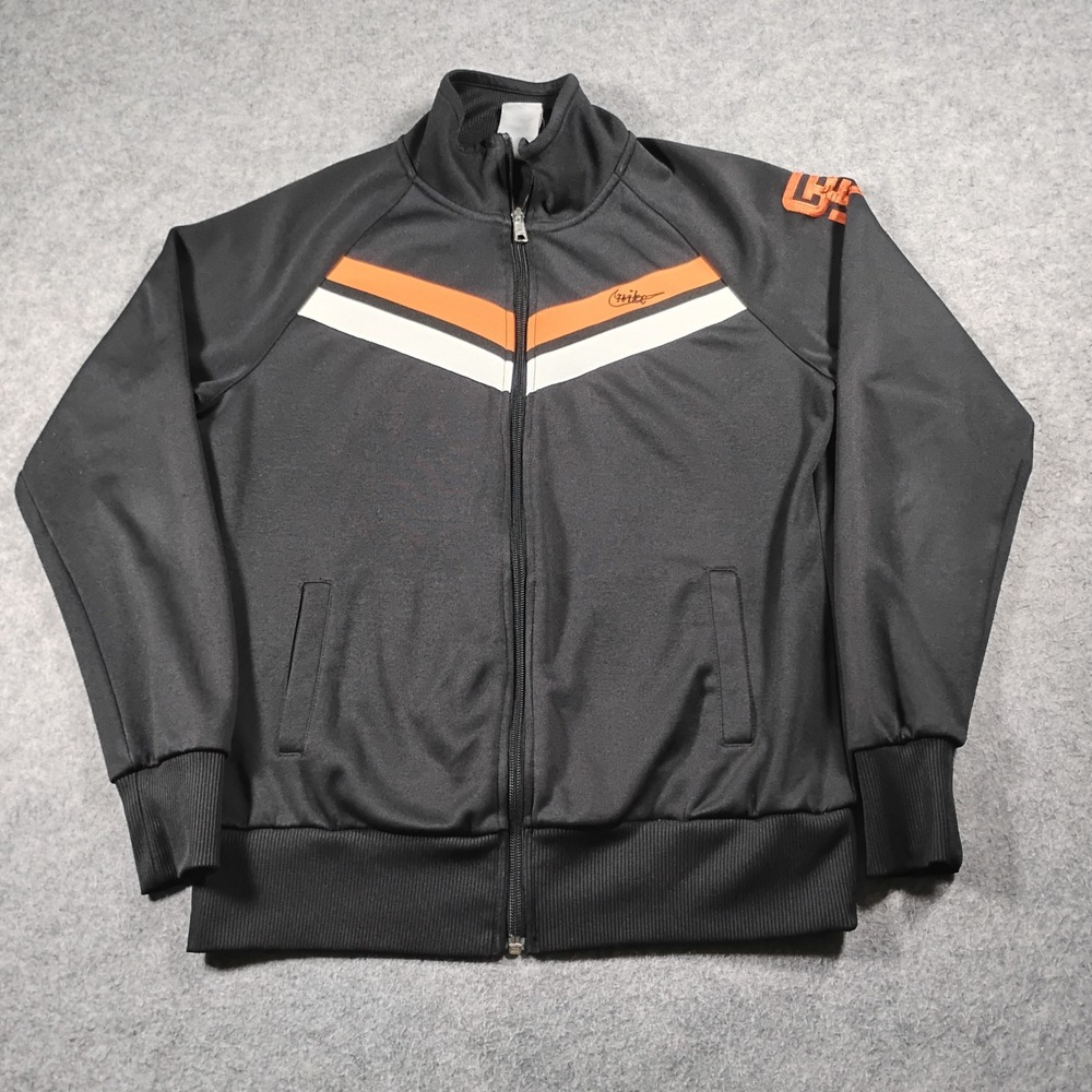 Nike Cooperstown SF Giants Track Jacket Black Orange Full Zip Womens Large